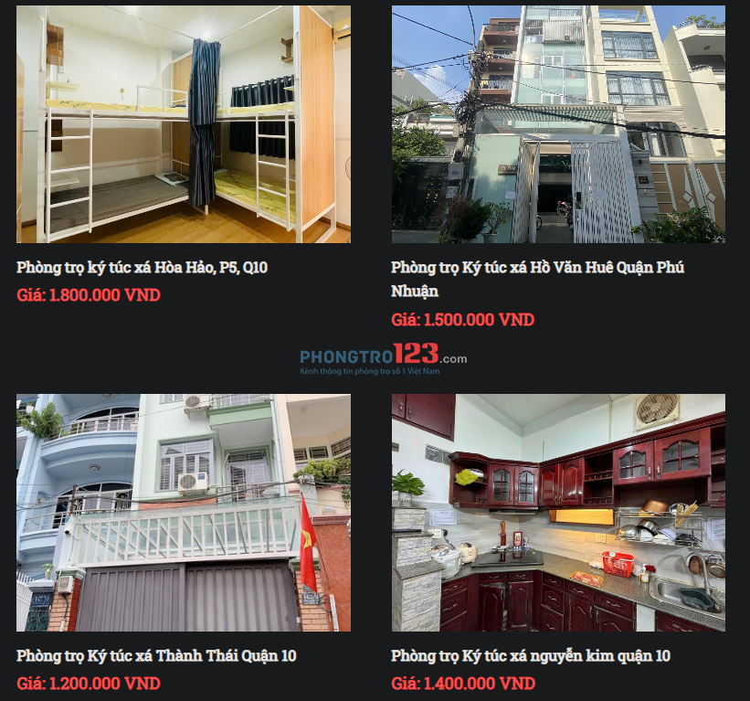 PHÒNG TRỌ – KÝ TÚC XÁ CAO CẤP GIÁ RẺ CHỈ TỪ 950K/THÁNG – FULL TIỆN NGHI, GIỜ GIẤC TỰ DO
