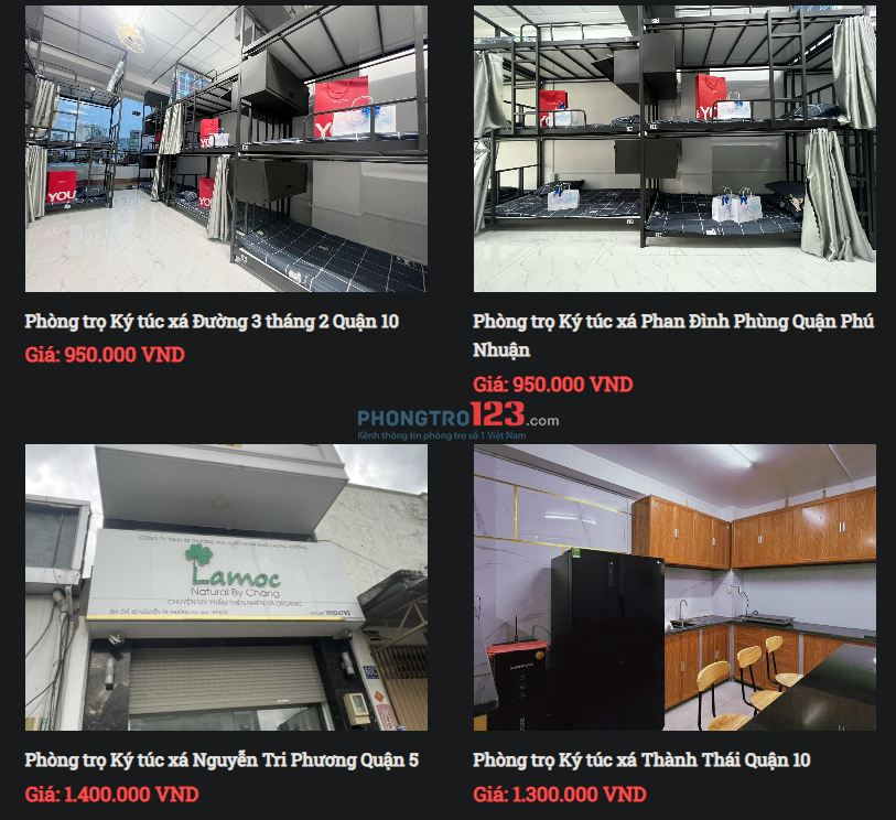 PHÒNG TRỌ – KÝ TÚC XÁ CAO CẤP GIÁ RẺ CHỈ TỪ 950K/THÁNG – FULL TIỆN NGHI, GIỜ GIẤC TỰ DO