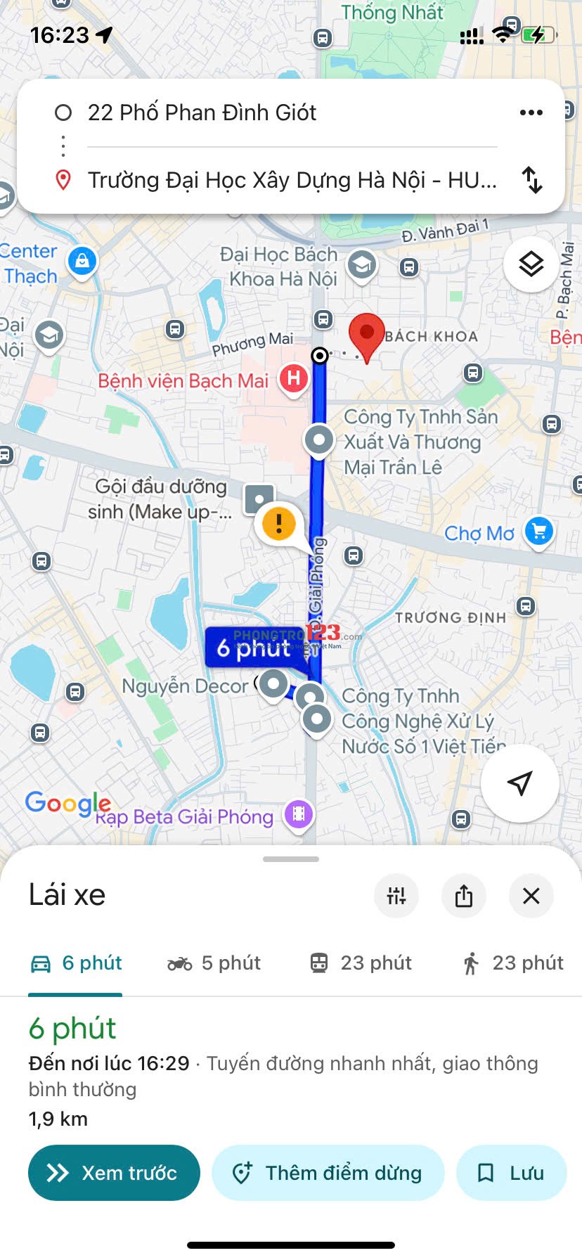 Cho thuê 1 phòng ở ngõ 22 Phan Đình Giót, Thanh Xuân, HN, chuyển vào từ 1/6/2025