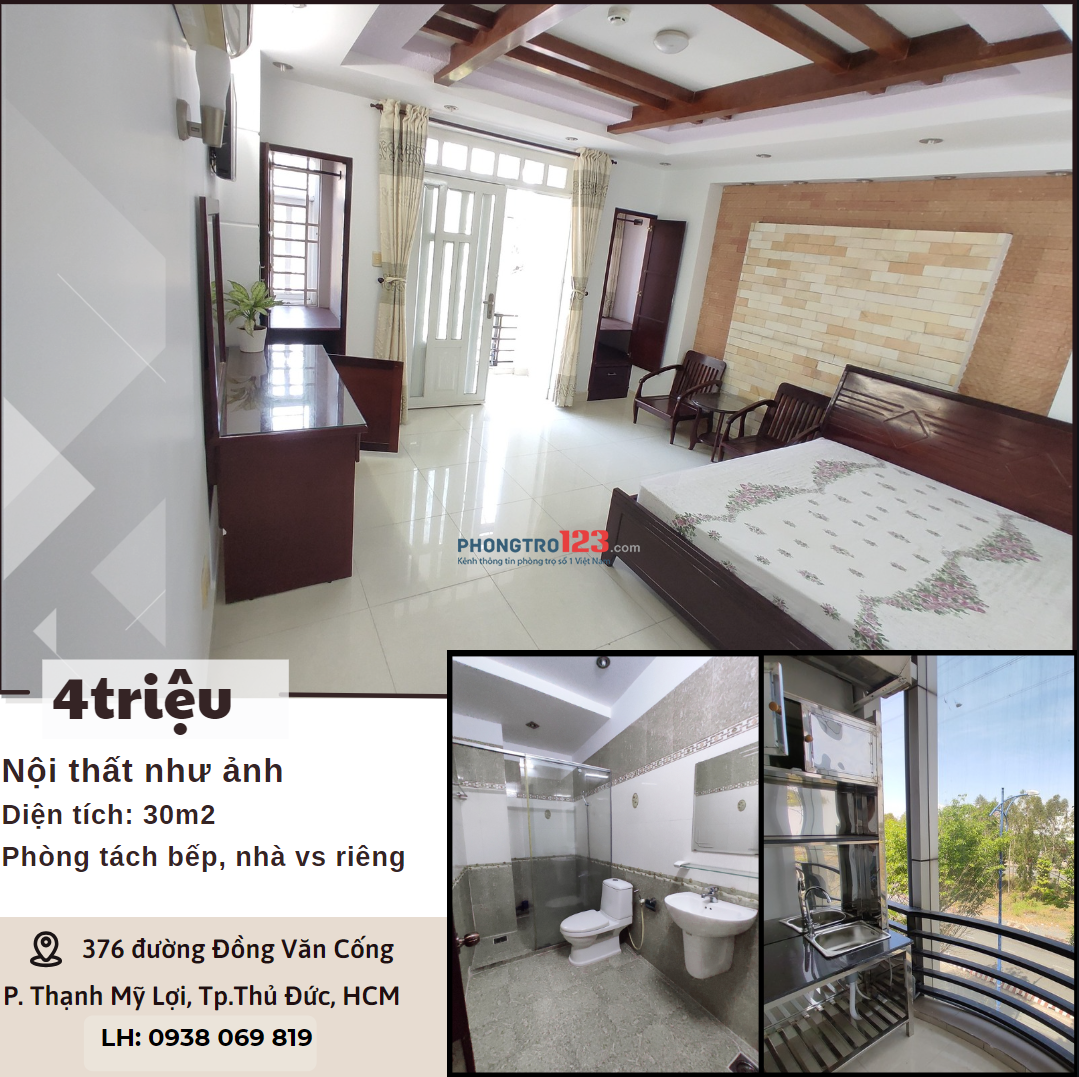 Phòng cho thuê Quận 2 - Giá 2tr8 - 4tr, đầy đủ nội thất