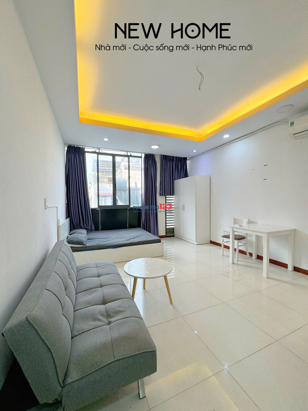 Cho thuê studio 35m2 đầy đủ nội thất cao cấp, cửa sổ lớn tại Phùng Văn Cung, Phú Nhuận gần quận 1