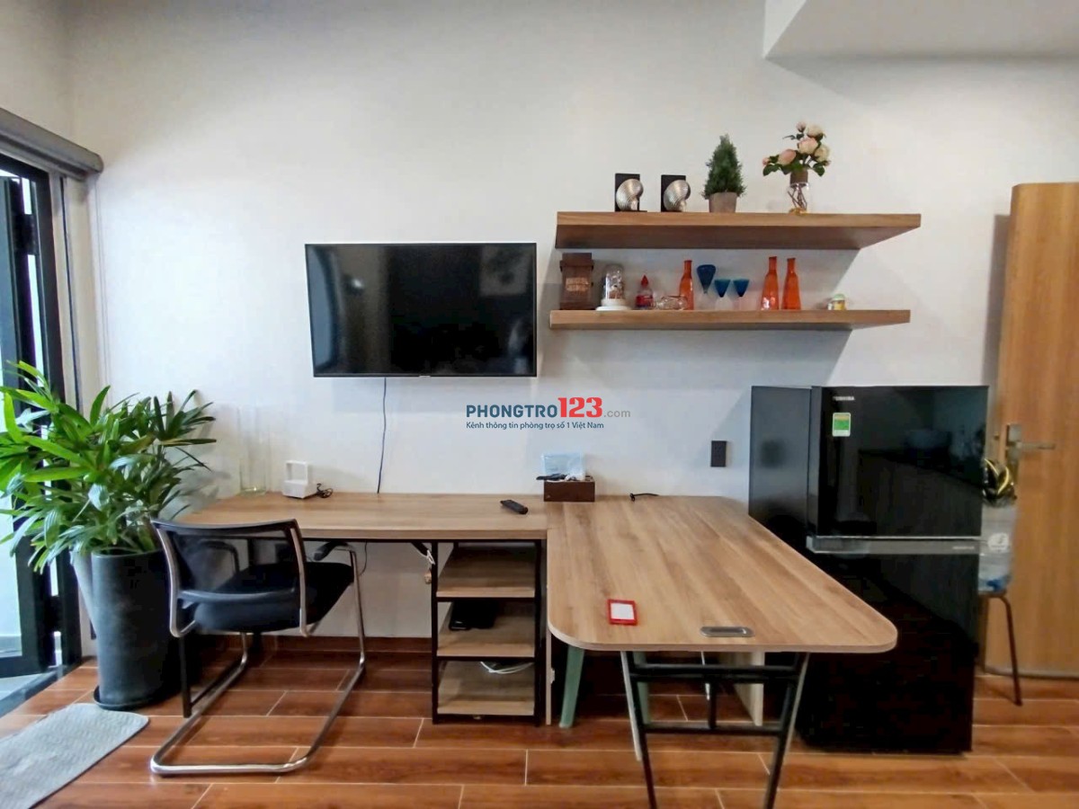 CHO THUÊ STUDIO 35M2 BAN CÔNG LỚN - ĐẦY ĐỦ NỘI THẤT - CHU VĂN AN, BÌNH THẠNH GẦN NGÃ TƯ HÀNG XANH