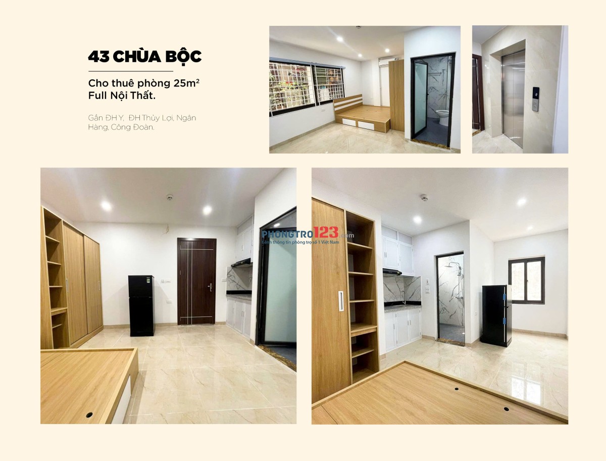 Chính chủ cho thuê phòng tại ngõ 43 Chùa Bộc nhà mới xây, full nội thất
