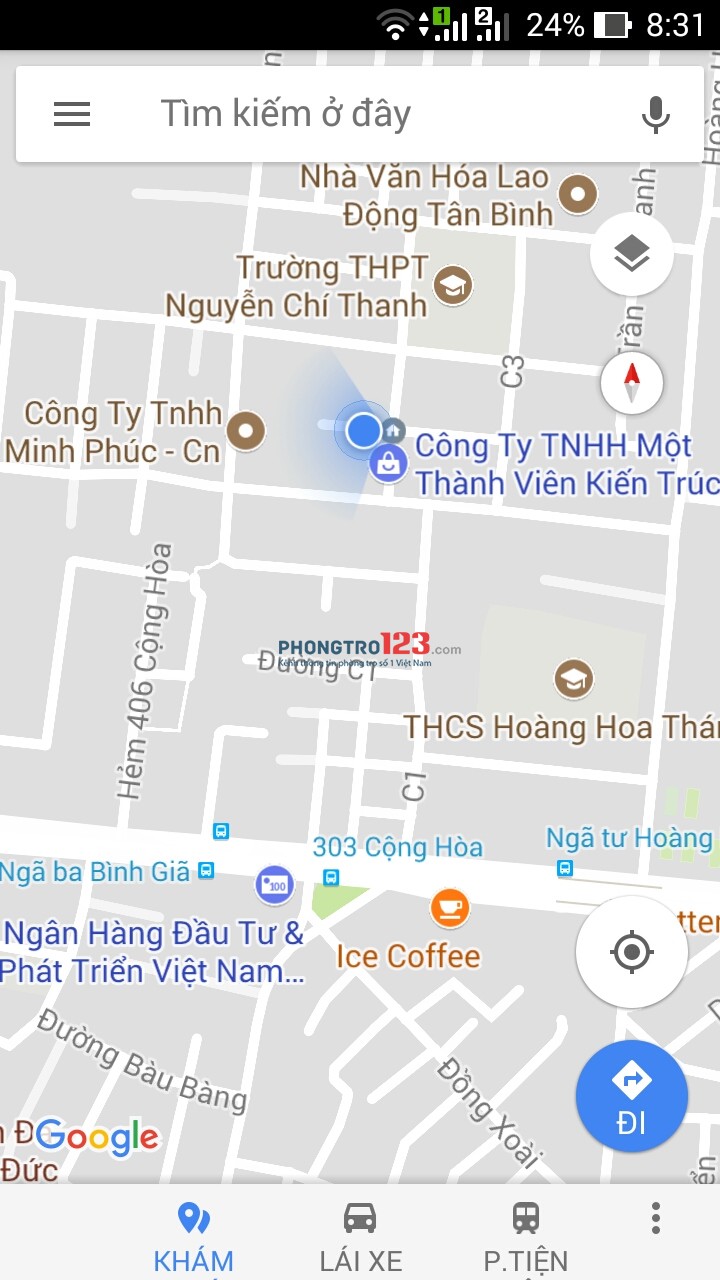 HOÀNG HOA THÁM-CỘNG HÒA: Có 1 phòng lầu 2 KHÔNG GÁC, CÓ WC RIÊNG, LỐI ĐI RIÊNG. CHÍNH CHỦ CHO THUÊ