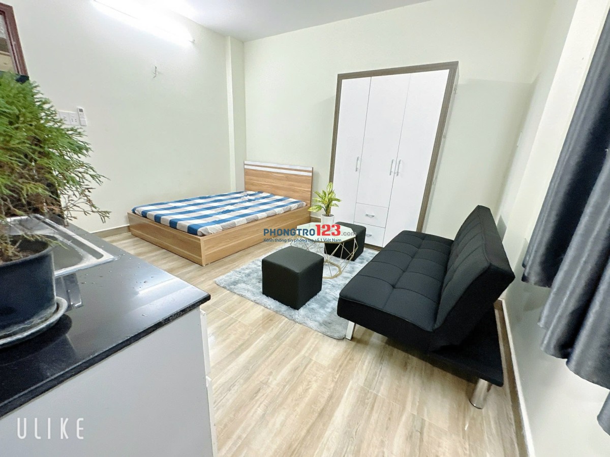 Phòng trọ full nội thất 35m2 cửa sổ lớn Chu Văn An Bình Thạnh gần chợ Bà Chiểu, vài phút đi Q1, Q3