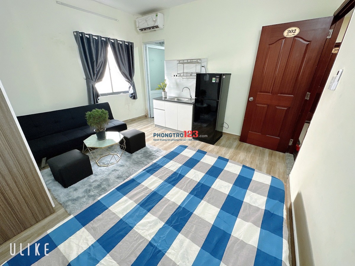 Phòng trọ full nội thất 35m2 cửa sổ lớn Chu Văn An Bình Thạnh gần chợ Bà Chiểu, vài phút đi Q1, Q3