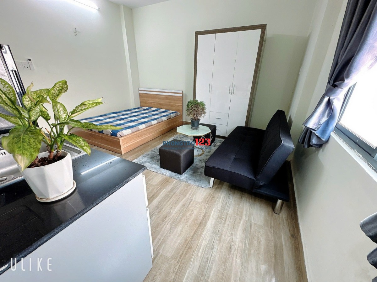 Phòng trọ full nội thất 35m2 cửa sổ lớn Chu Văn An Bình Thạnh gần chợ Bà Chiểu, vài phút đi Q1, Q3