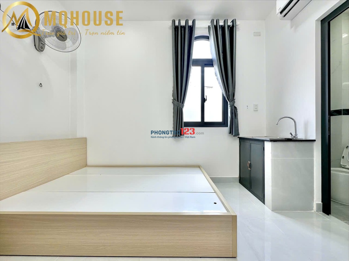Cho Thuê Căn Hộ Mới 100% - Full Nội Thất - Thang Máy - Cửa Sổ Thoáng - Gần Chợ Bà Chiểu - Giá 9tr