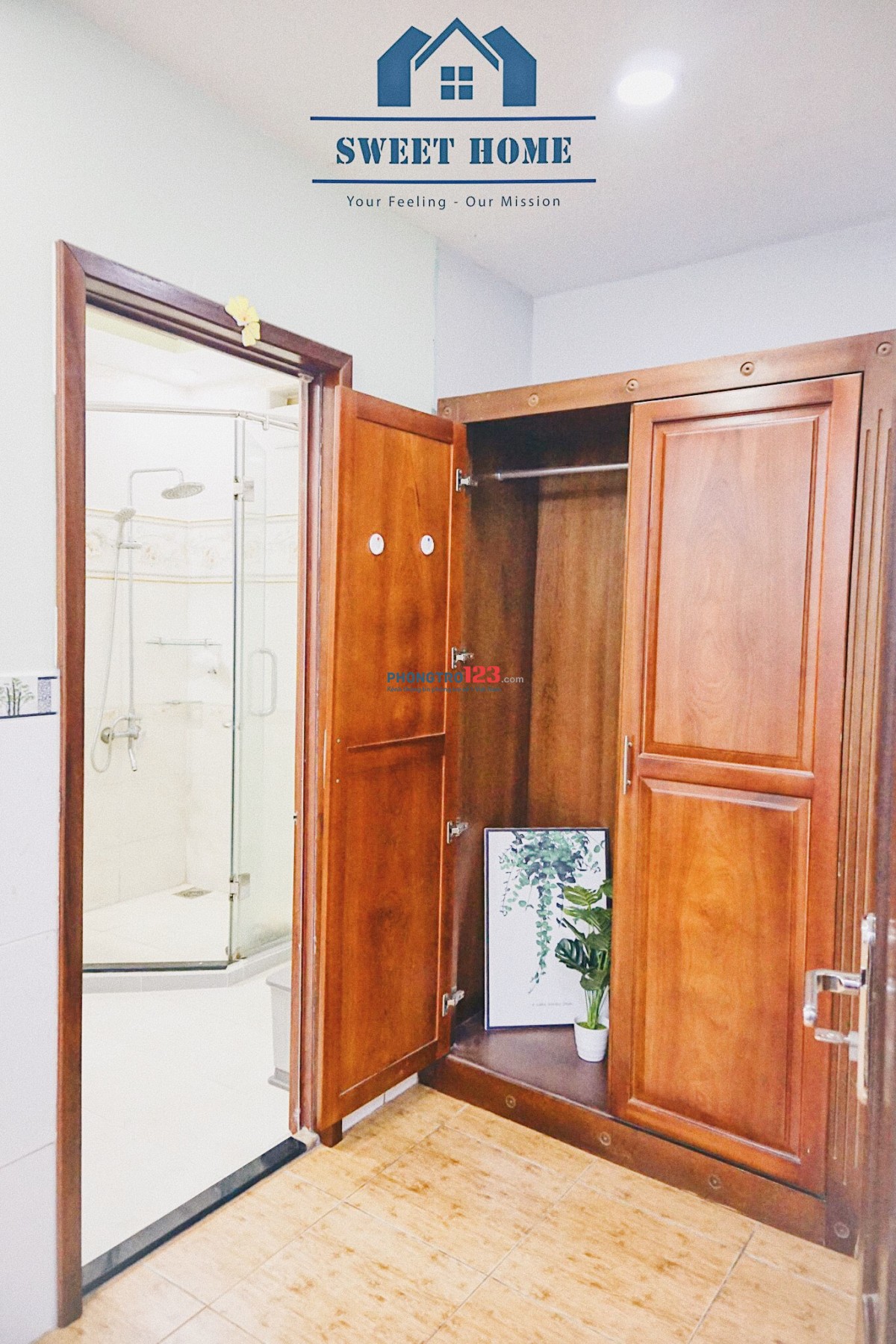 Căn full nội thất 2PN 2WC rộng 75m2 full nội thất 6tr3