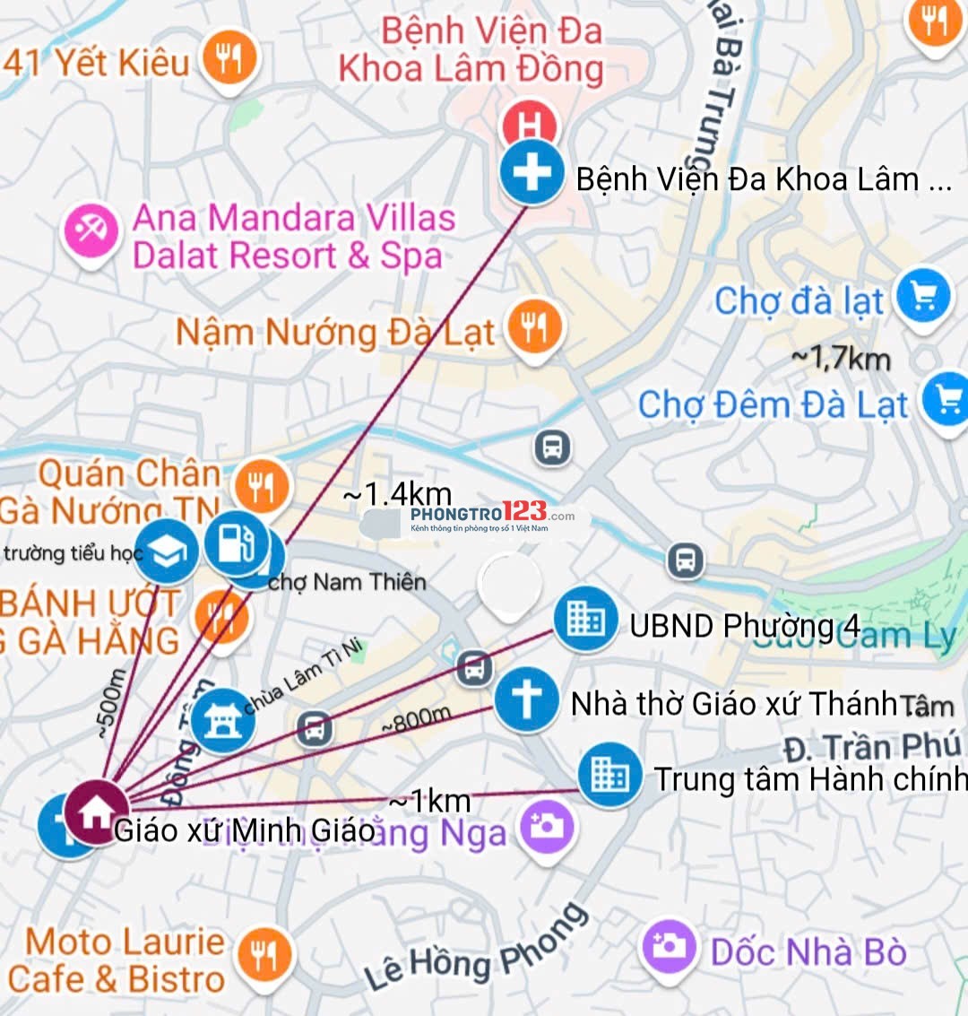 CHO THUÊ NHÀ NGUYÊN CĂN – NGAY TRUNG TÂM ĐÀ LẠT – MẶT TIỀN ĐƯỜNG – GIÁ CHỈ 4,5 TRIỆU/THÁNG