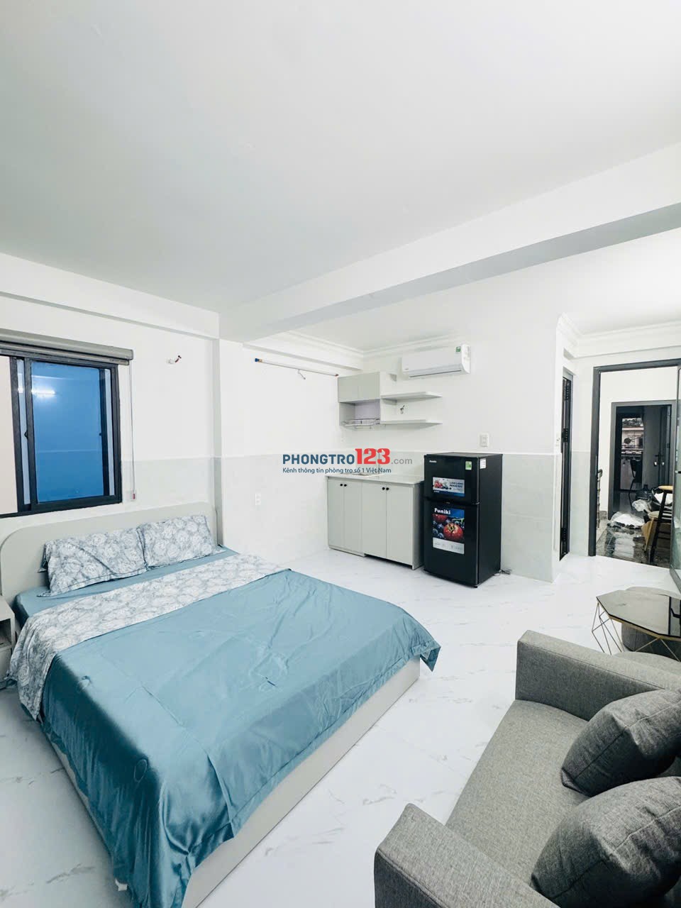 Cho thuê Phòng full noi thất có cửa sổ thoáng mát Nguyễn Công Hoan, Phú Nhuận giáp Bình Thành,Q1