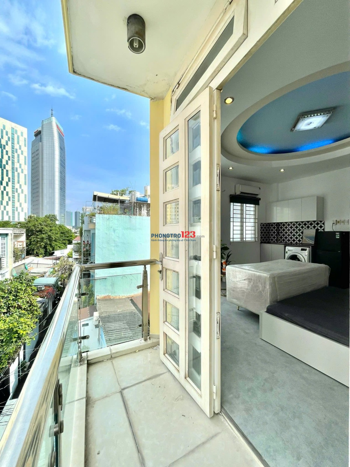 Balcony Bùi Hữu Nghĩa FullNT - máy giặt riêng gần chợ Bà Chiểu - ngã tư Hàng Xanh sát bên Quận 1