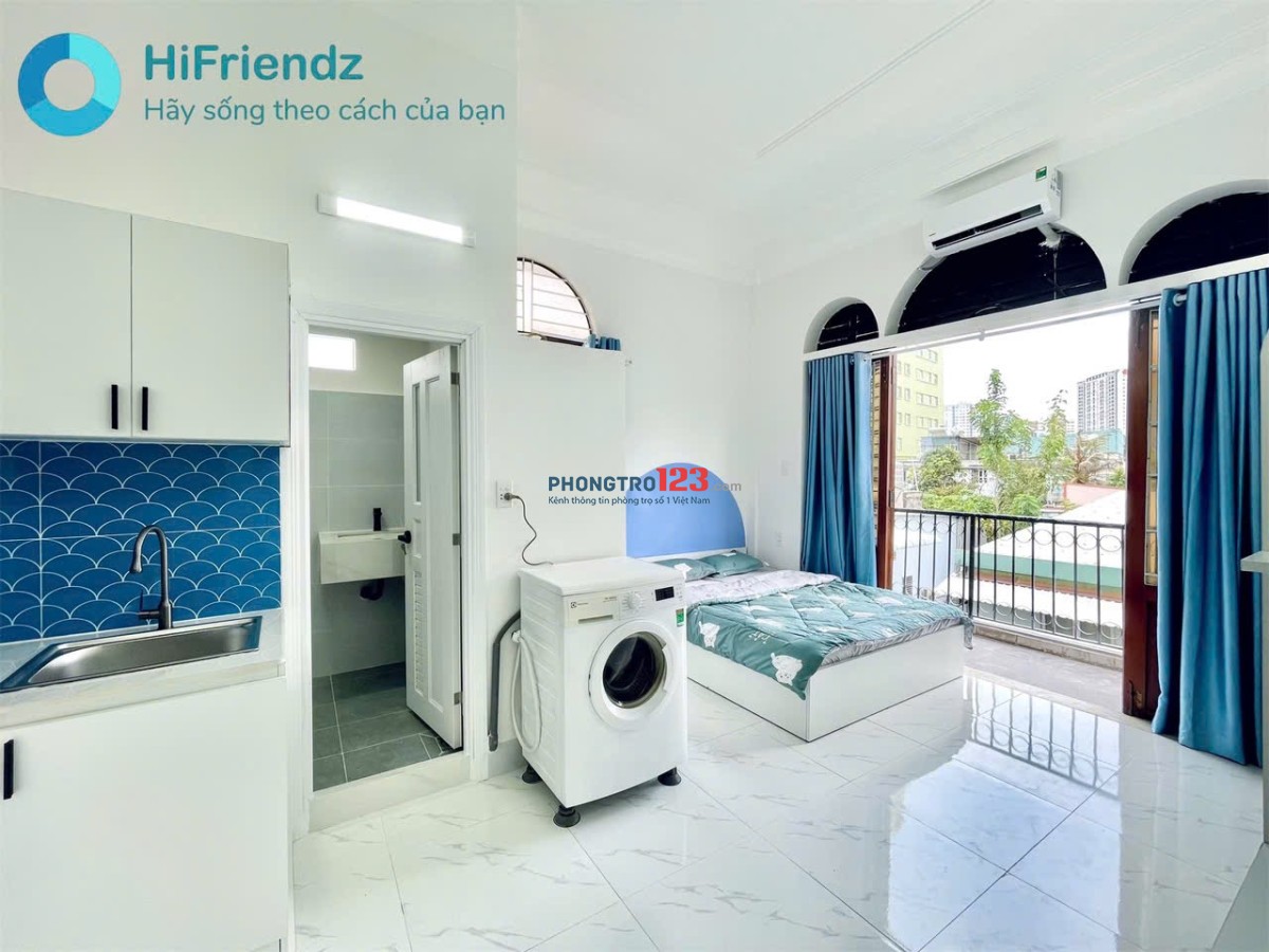 Thuê phòng trọ full nội thất 35m2 Bình Thạnh gần ĐH Văn Lang, ban công, máy giặt riêng ở Nguyễn Xí