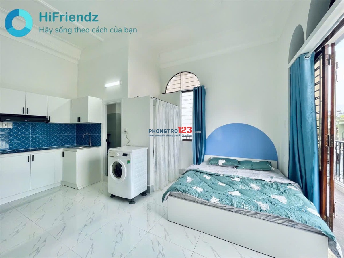 Thuê phòng trọ full nội thất 35m2 Bình Thạnh gần ĐH Văn Lang, ban công, máy giặt riêng ở Nguyễn Xí