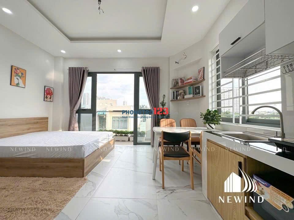  Studio ban công đầy đủ nội thất ngay Hoàng Hoa Thám, Etown Cộng Hoà