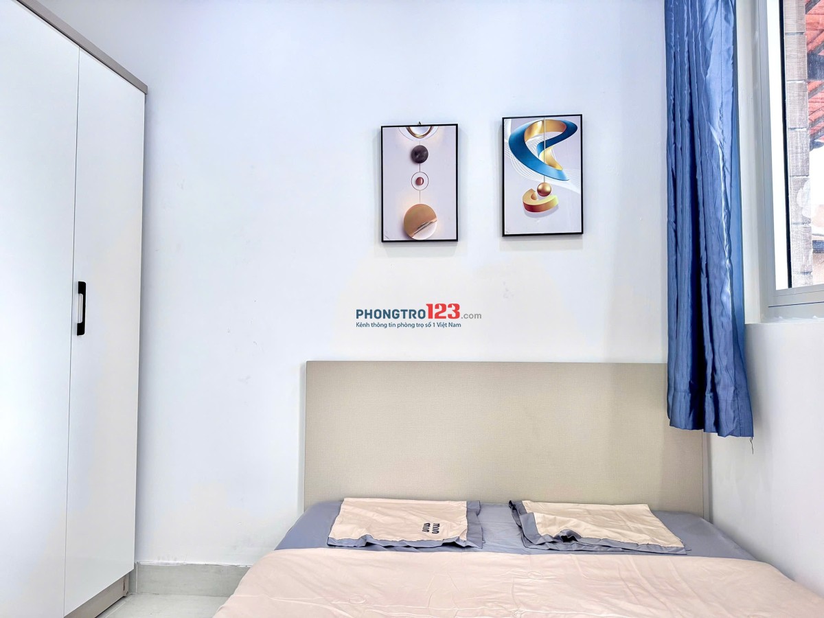 Phòng trọ mới xây nội thất mới 100% tách bếp ban công rộng 28m2 tại Nguyễn Lâm quận Phú Nhuận