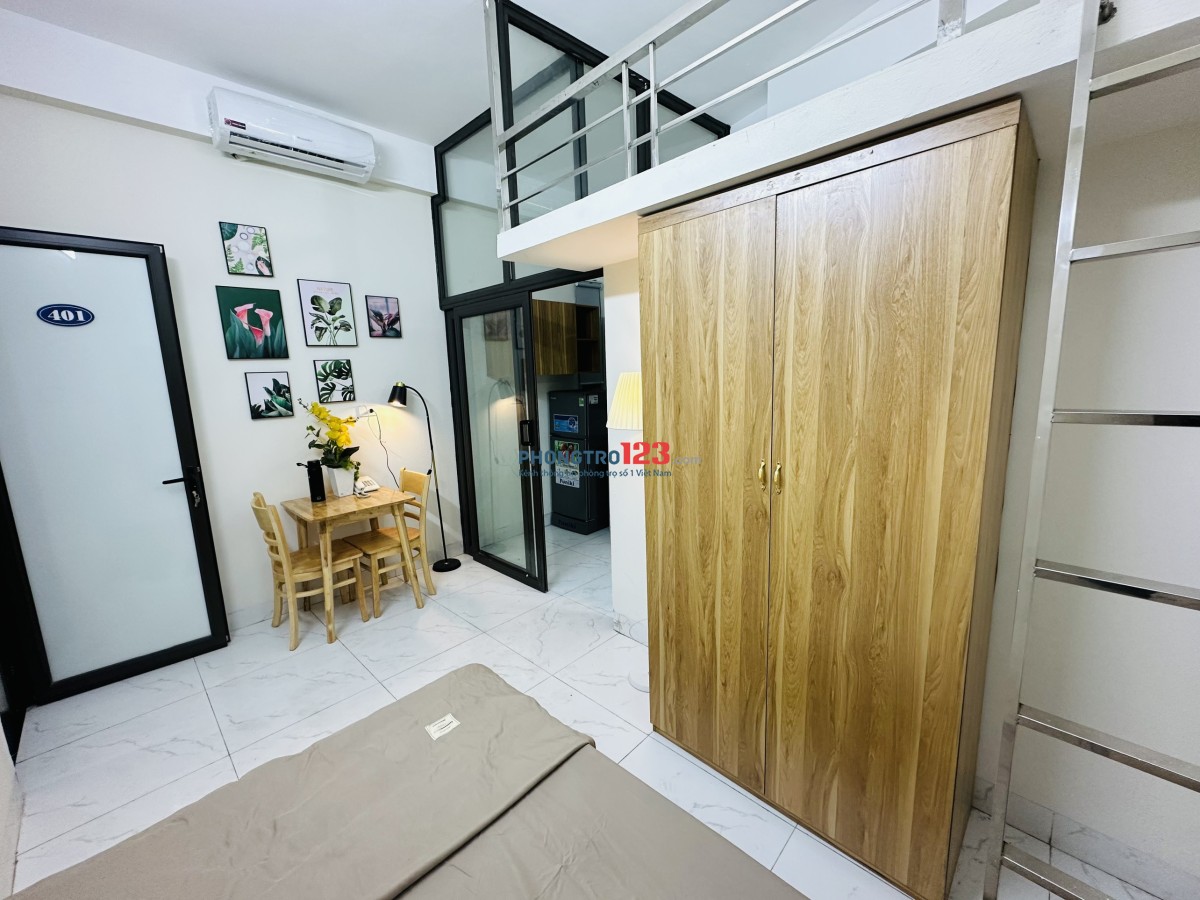 STUDIO GÁC XÉP CHO THUÊ TẠI 44 TRẦN THÁI TÔNG, 30m2 rộng đẹp
