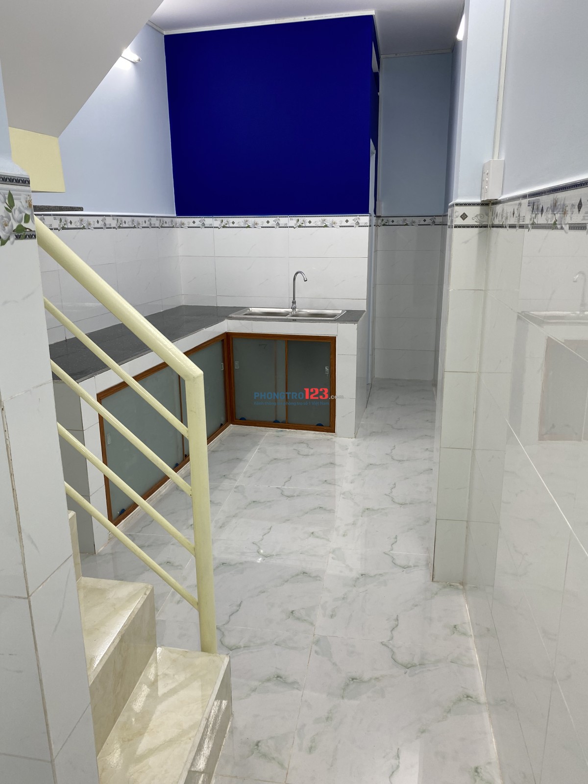Cho thuê nhà mới xây Quận 6 (2.5x8), diện tích thực tế trên 40m2, 1 trệt 1 lầu, 2 pn, 2wc, hẻm 4m