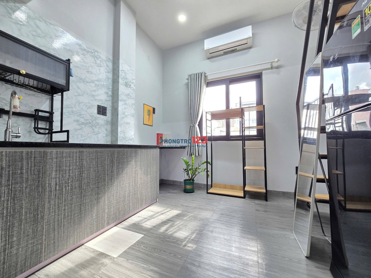 Cho Thuê Phòng Có Gác, Nhà Mới Thang Máy, Thoáng Mát, Full Nội Thất Bình Thạnh, gần chợ Bà Chiểu
