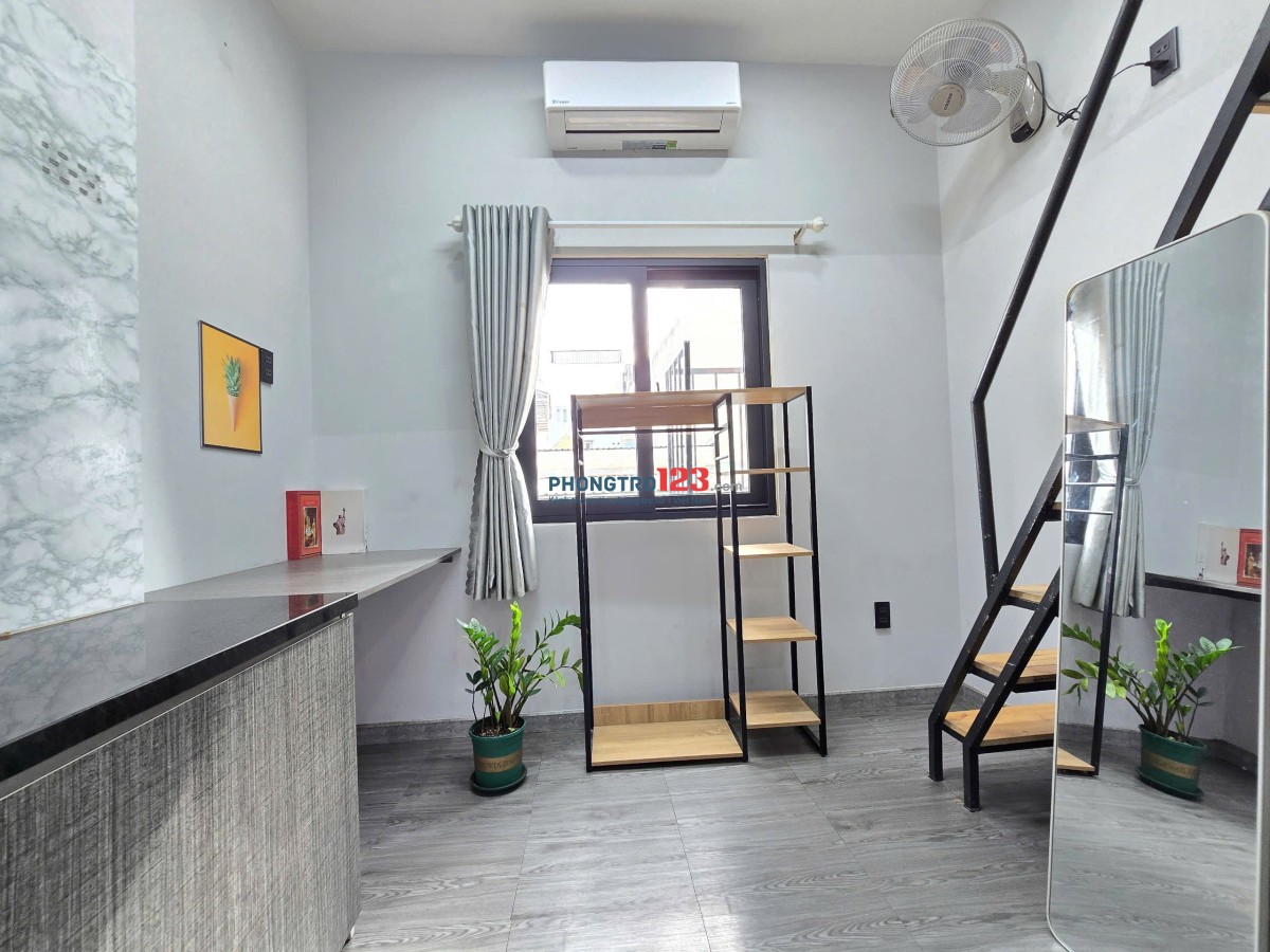 Cho Thuê Phòng Có Gác, Nhà Mới Thang Máy, Thoáng Mát, Full Nội Thất Bình Thạnh, gần chợ Bà Chiểu