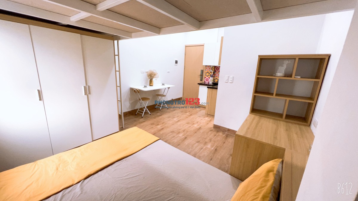 Cho thuê căn CCMN 2 không gian ngủ Full đồ, có gác, cửa sổ ngõ 21 Lê Văn Lương