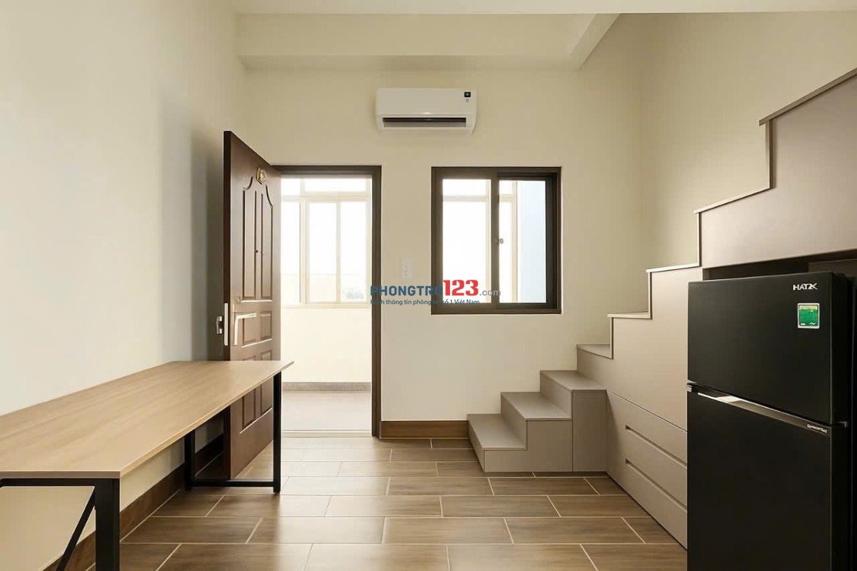 Cho thuê phòng trọ có gác full nội thất 30m2 ngay Nguyễn Gia Trí gần Đh GTVT Ngoại Thương Hàng Xanh