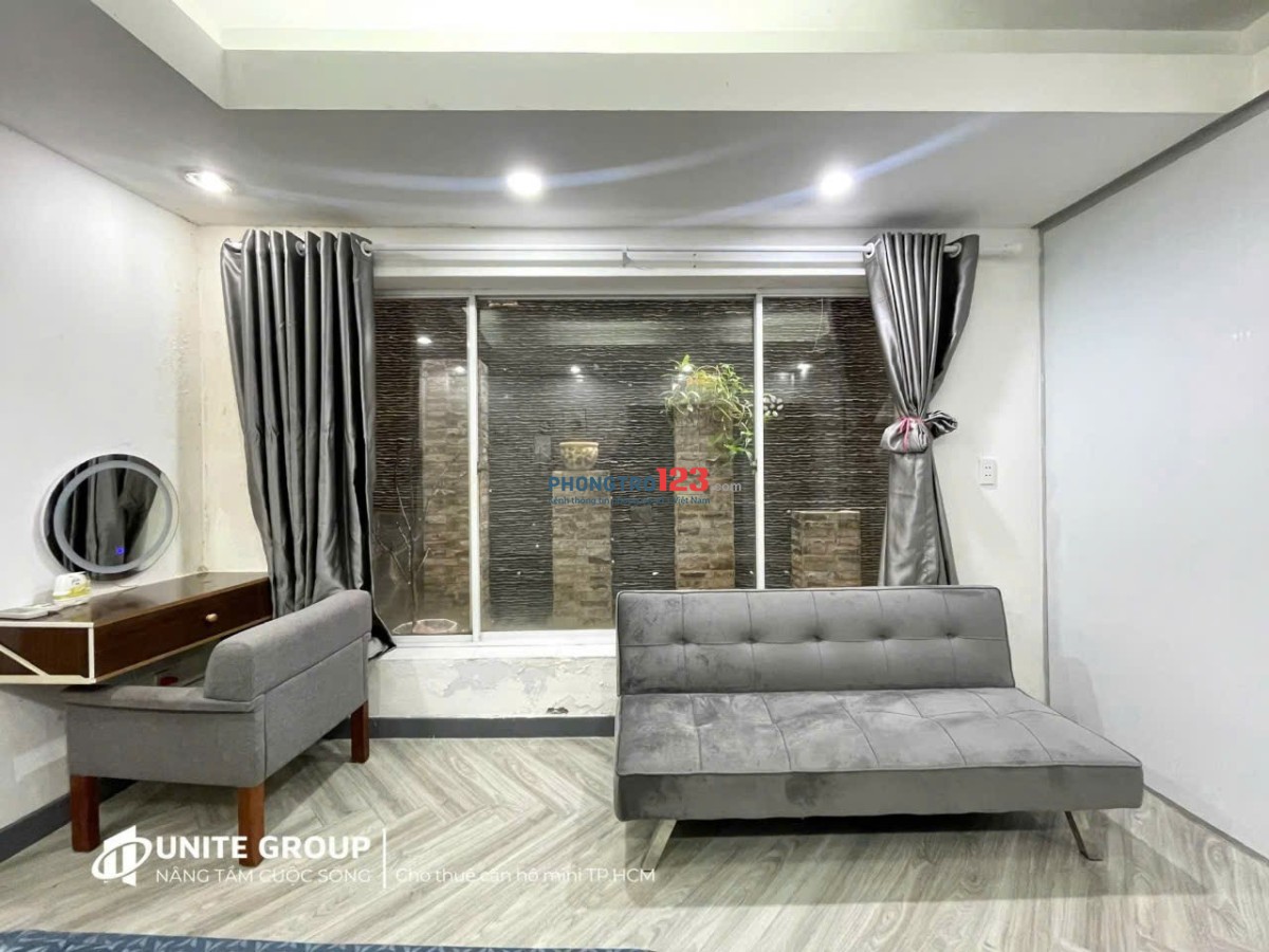 Trống 1PN 40m2 Giếng trời Hoàng Hoa Thám, Quận Bình Thạnh, gần Chợ Bà Chiểu, Gò Vấp, Phú Nhuận