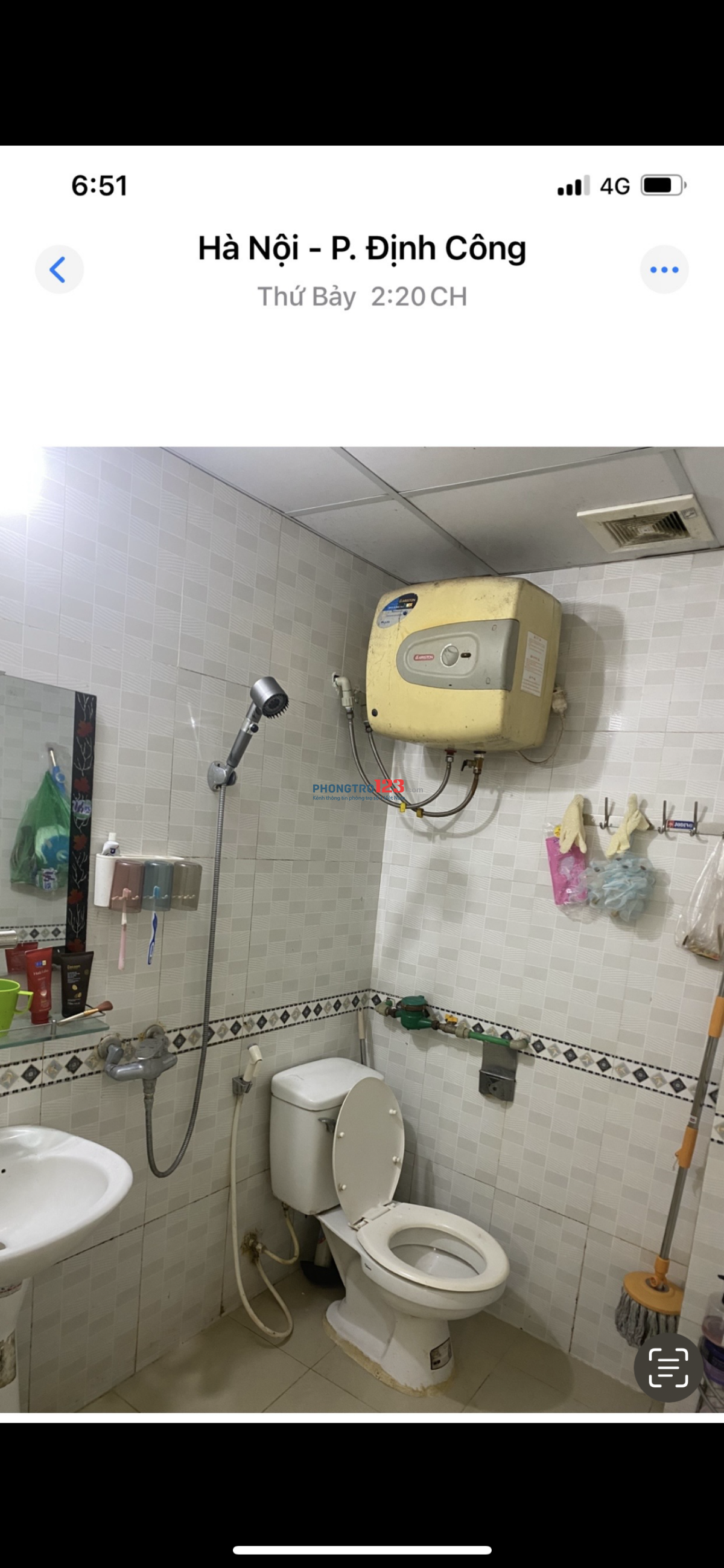 Cho share phòng trọ riêng đẹp 20m2 trong căn CCMN 45m2 ngõ 282 phố Định Công, HM 1,5tr full nội thất