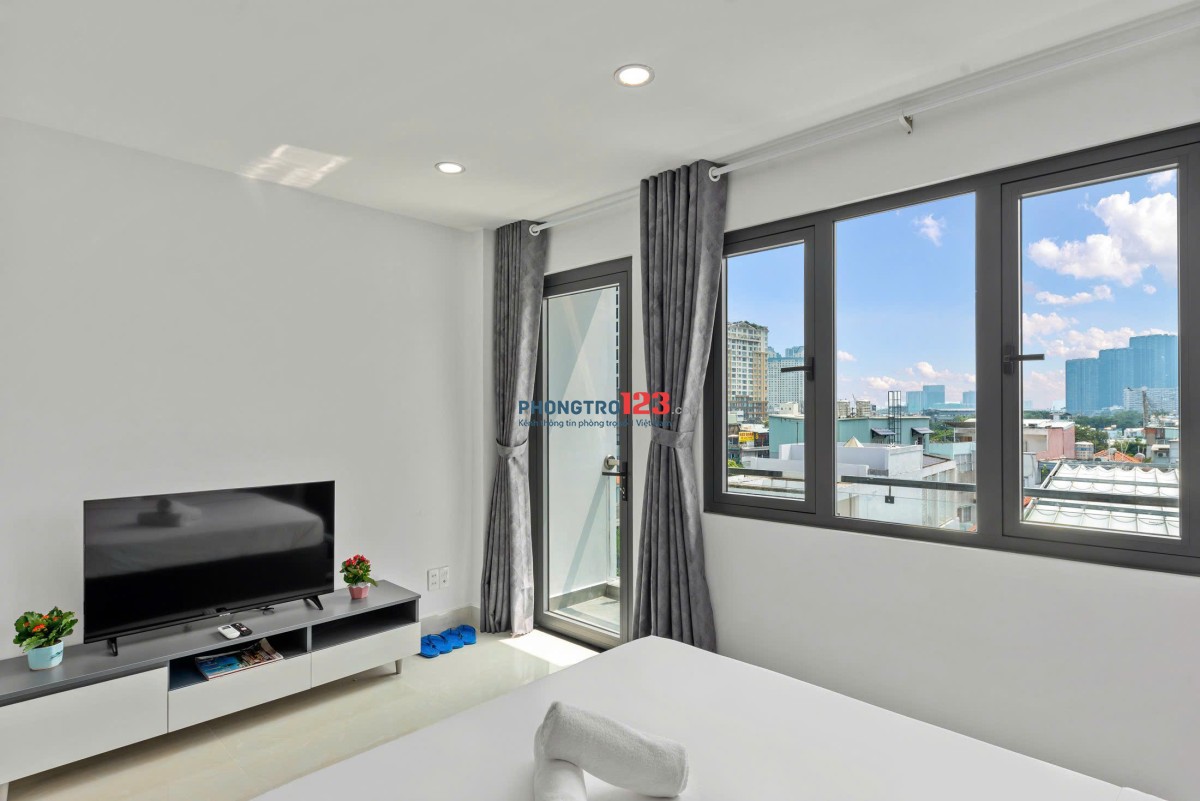 Căn hộ STUDIO full nt new 100% ban công view city cực đẹp
