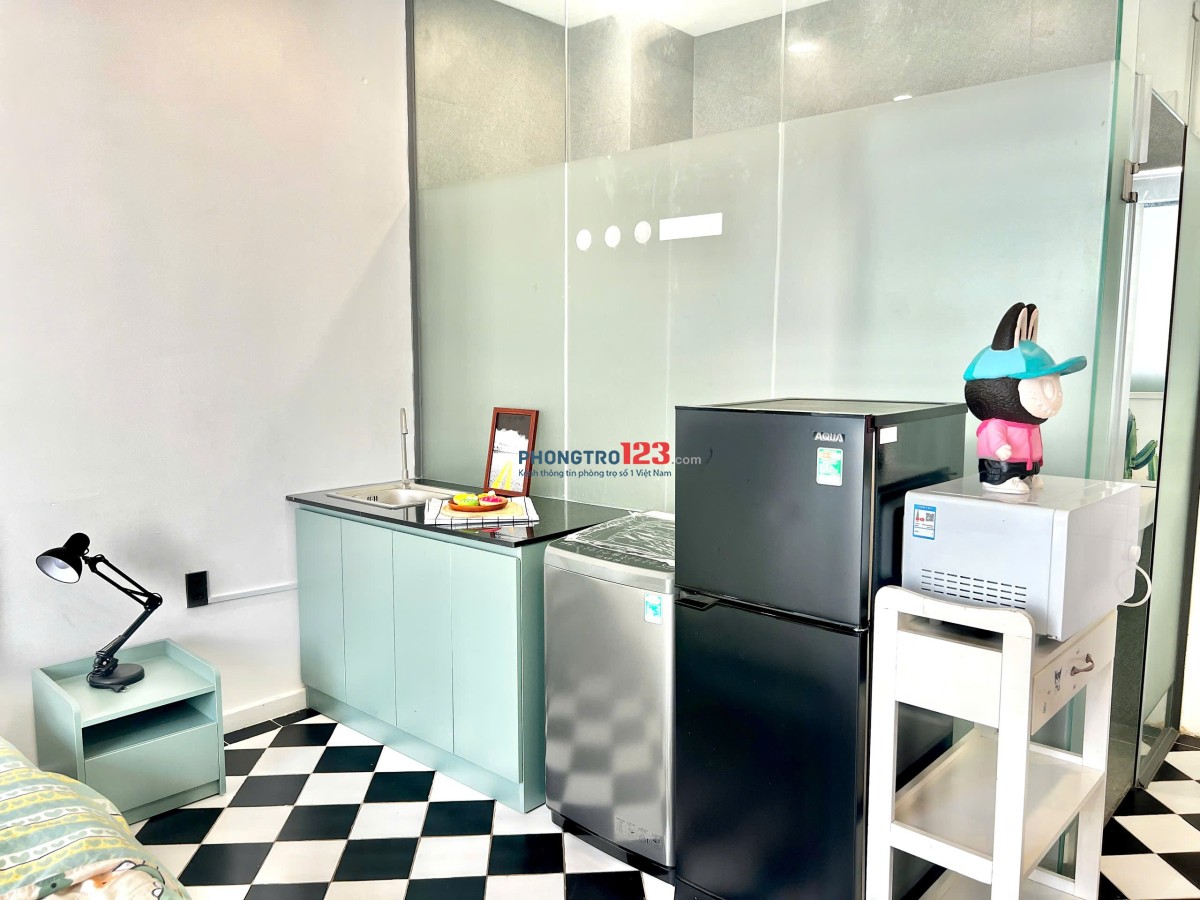 Căn hộ studio ban công/cửa sổ full nội thất gần Lotte, Cresent mall, chợ Tân Mỹ, Nguyễn Lương Bằng