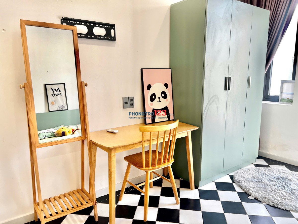 Căn hộ studio ban công/cửa sổ full nội thất gần Lotte, Cresent mall, chợ Tân Mỹ, Nguyễn Lương Bằng