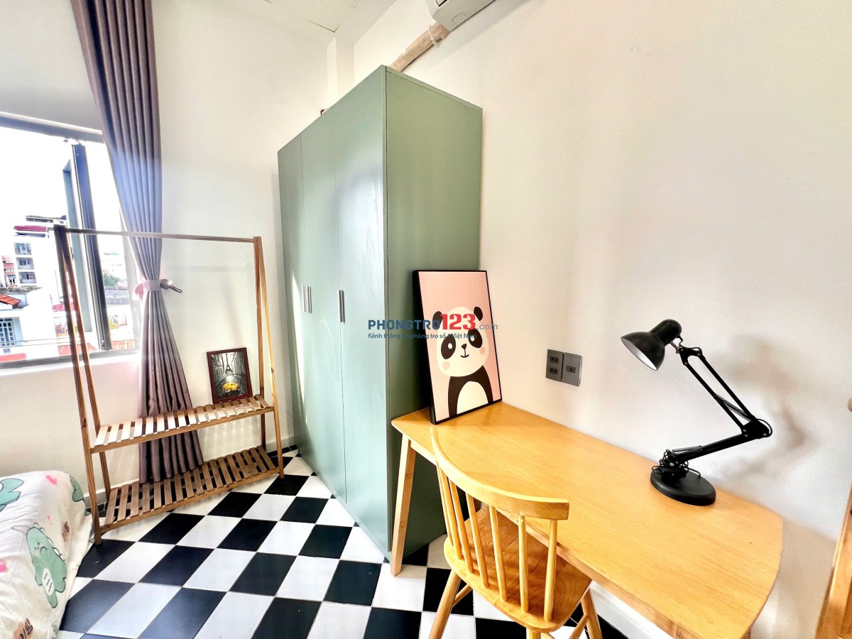 Căn hộ studio ban công/cửa sổ full nội thất gần Lotte, Cresent mall, chợ Tân Mỹ, Nguyễn Lương Bằng
