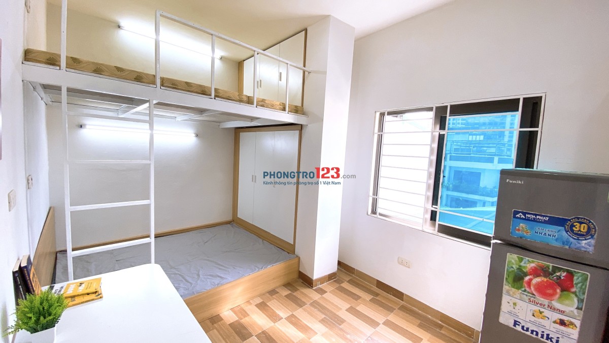 Cho thuê căn CCMN 2 không gian ngủ Full đồ, có gác, cửa sổ ngõ 21 Lê Văn Lương