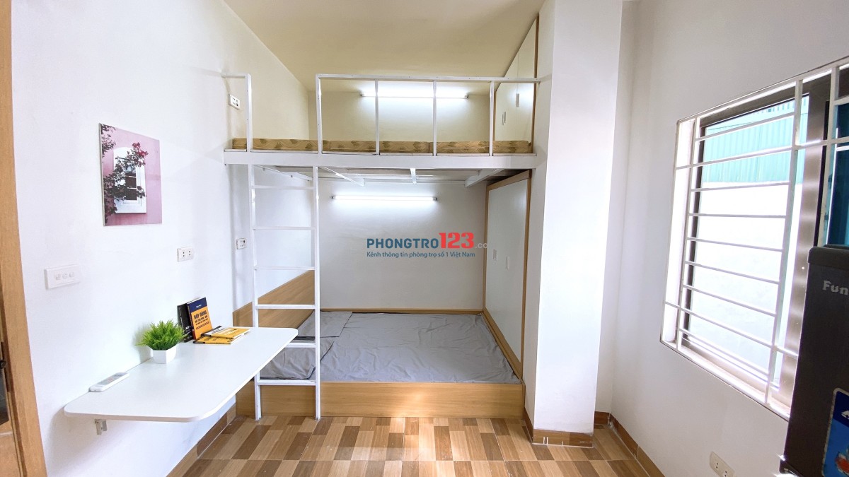 Cho thuê căn CCMN 2 không gian ngủ Full đồ, có gác, cửa sổ ngõ 21 Lê Văn Lương