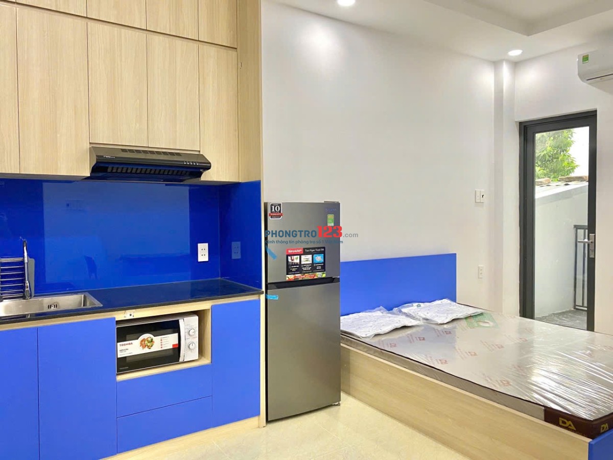 Cho thuê Phòng Full NT Mới 100% 30m2 Ban công Cửa sổ lớn Chu Văn An gần chợ Bà Chiểu có thang máy