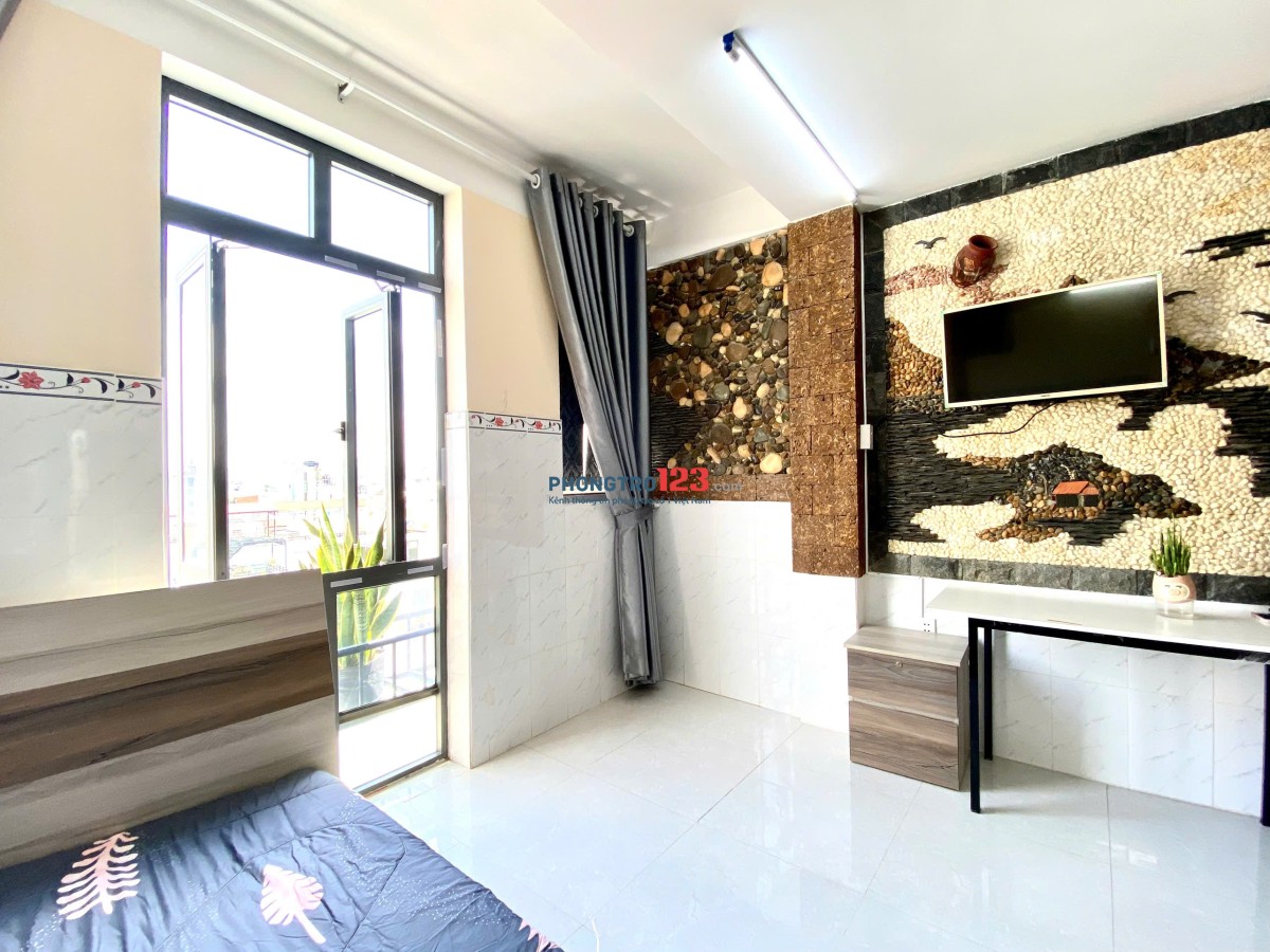 CHO THUÊ PHÒNG TRỌ CAO CẤP 40M2 BÌNH THẠNH FULL NỘI THẤT CÓ BAN CÔNG GẦN ĐẠI HỌC VĂN LANG CS 2 3