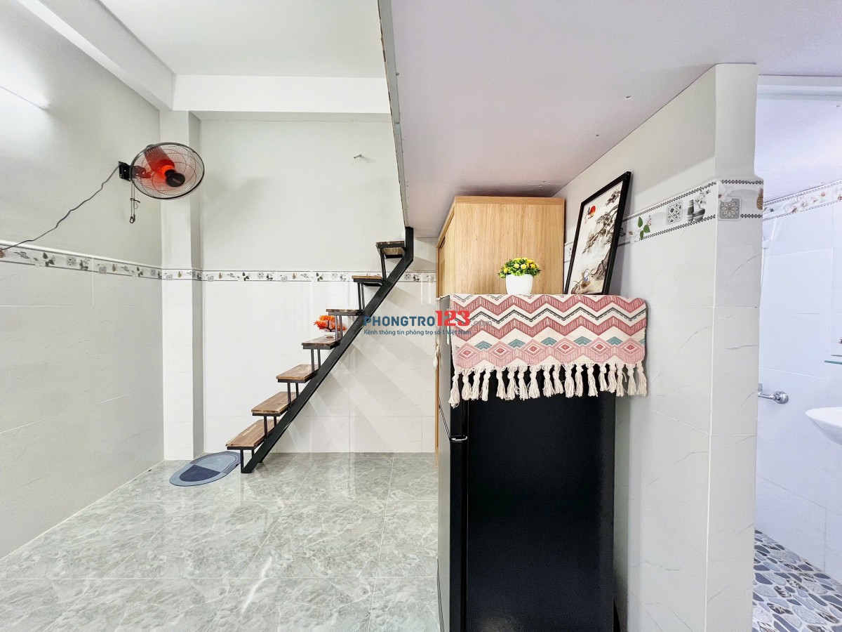 CHO THUÊ PHÒNG TRỌ MỚI GẦN ĐẠI HỌC VĂN LANG 35M2, FULL NỘI THẤT,GÁC RỘNG, GẦN EMART PHAN VĂN TRỊ, BT