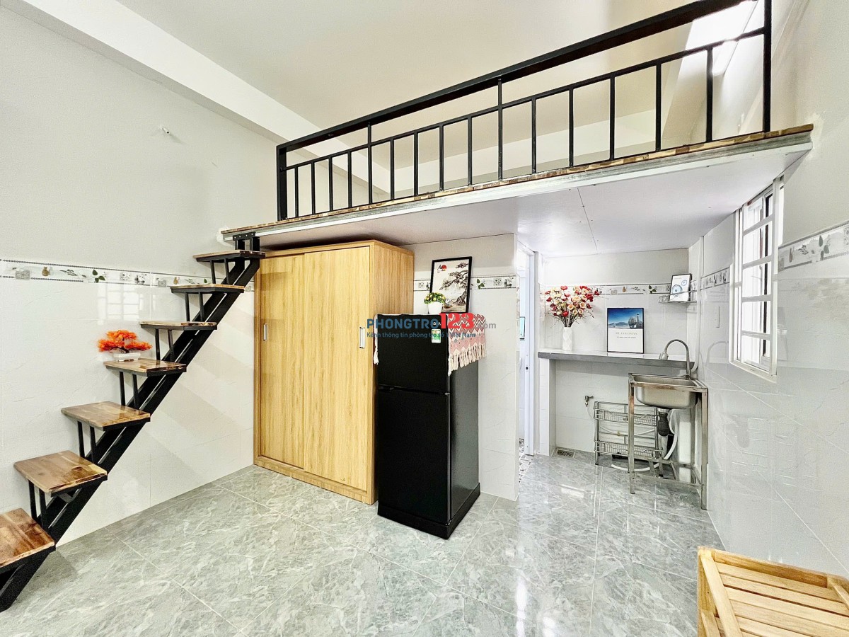 CHO THUÊ PHÒNG TRỌ MỚI GẦN ĐẠI HỌC VĂN LANG 35M2, FULL NỘI THẤT,GÁC RỘNG, GẦN EMART PHAN VĂN TRỊ, BT