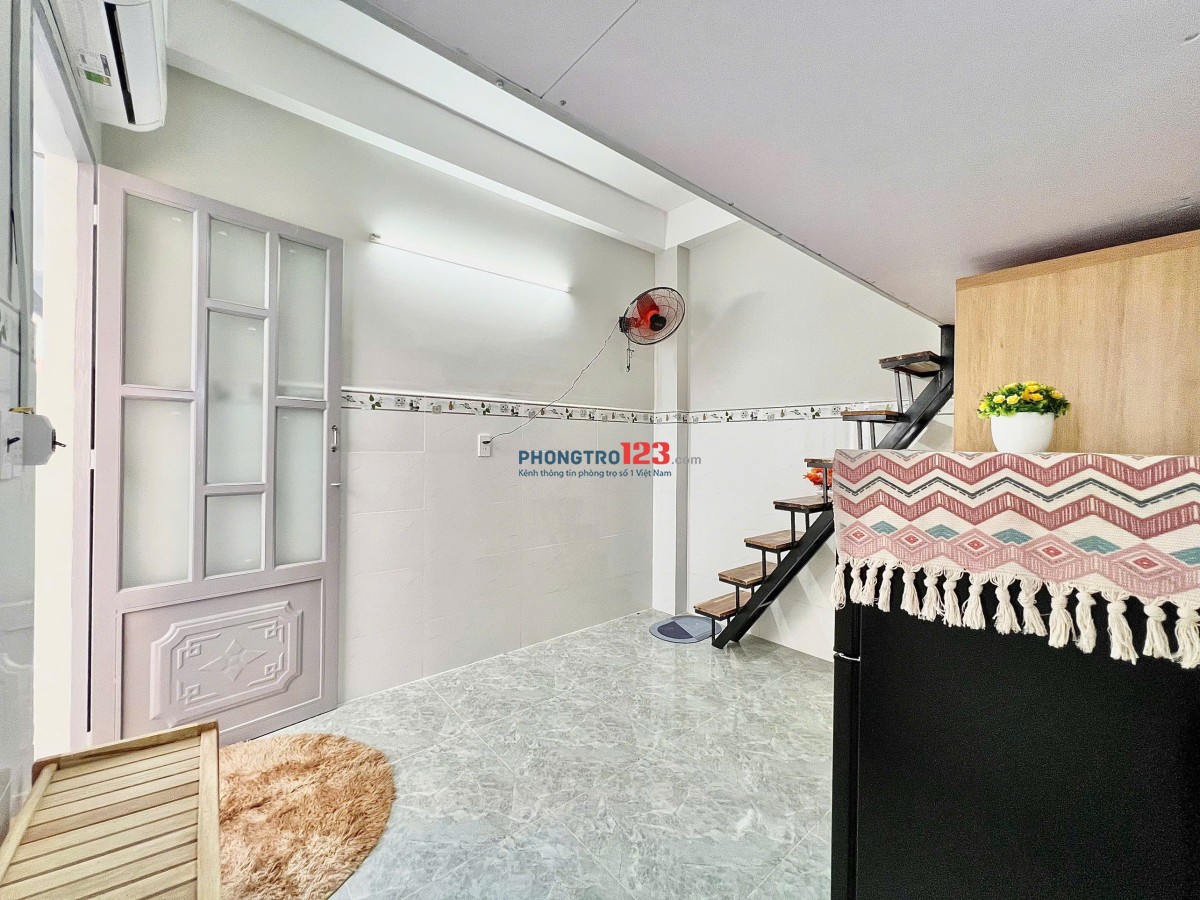 CHO THUÊ PHÒNG TRỌ MỚI GẦN ĐẠI HỌC VĂN LANG 35M2, FULL NỘI THẤT,GÁC RỘNG, GẦN EMART PHAN VĂN TRỊ, BT