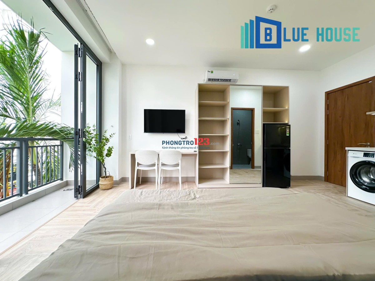 cho thuê căn hộ studio ban công mới 100% ngay công vien hoàng văn thụ - qua sân bay 2p