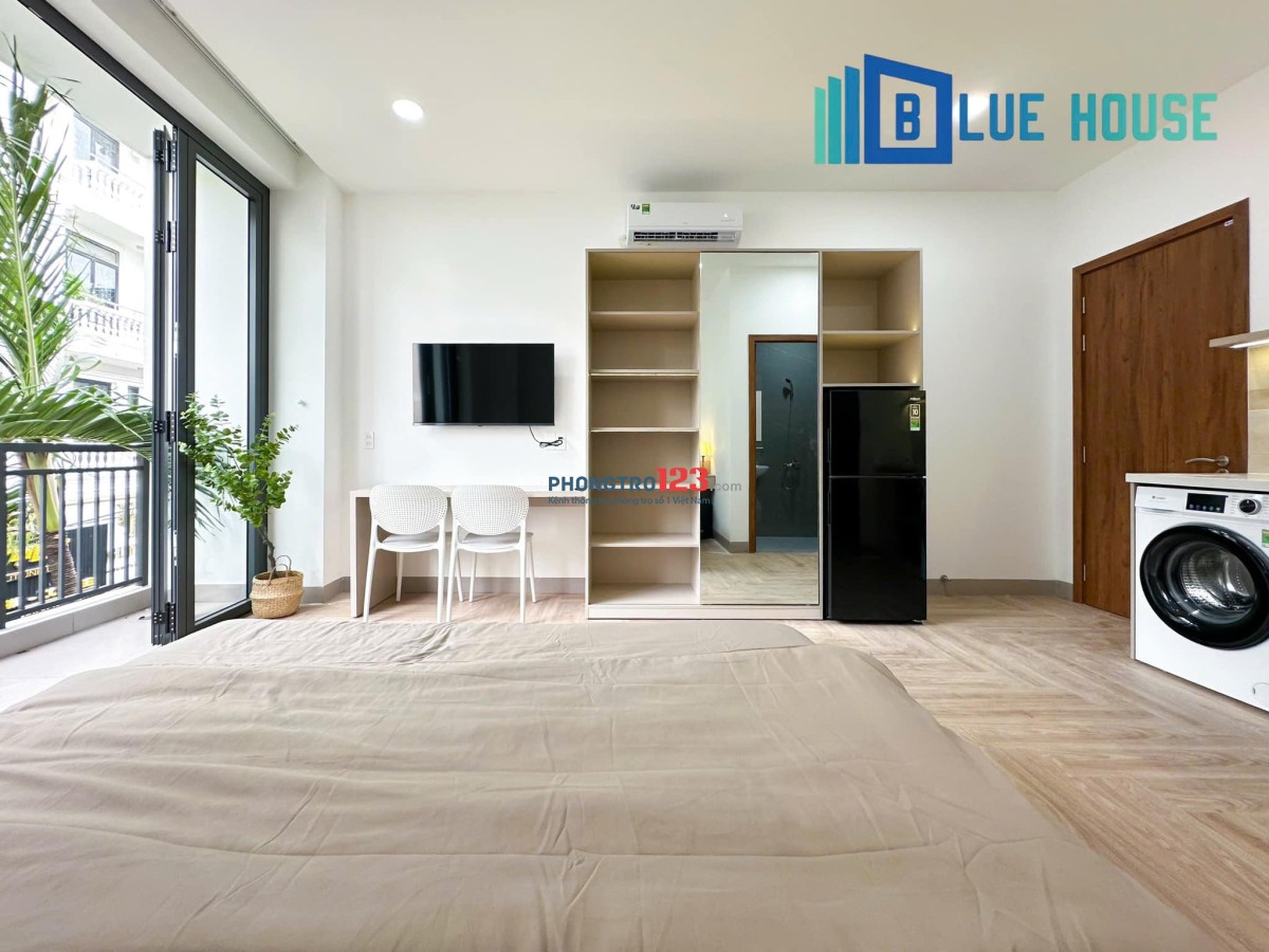 cho thuê căn hộ studio ban công mới 100% ngay công vien hoàng văn thụ - qua sân bay 2p
