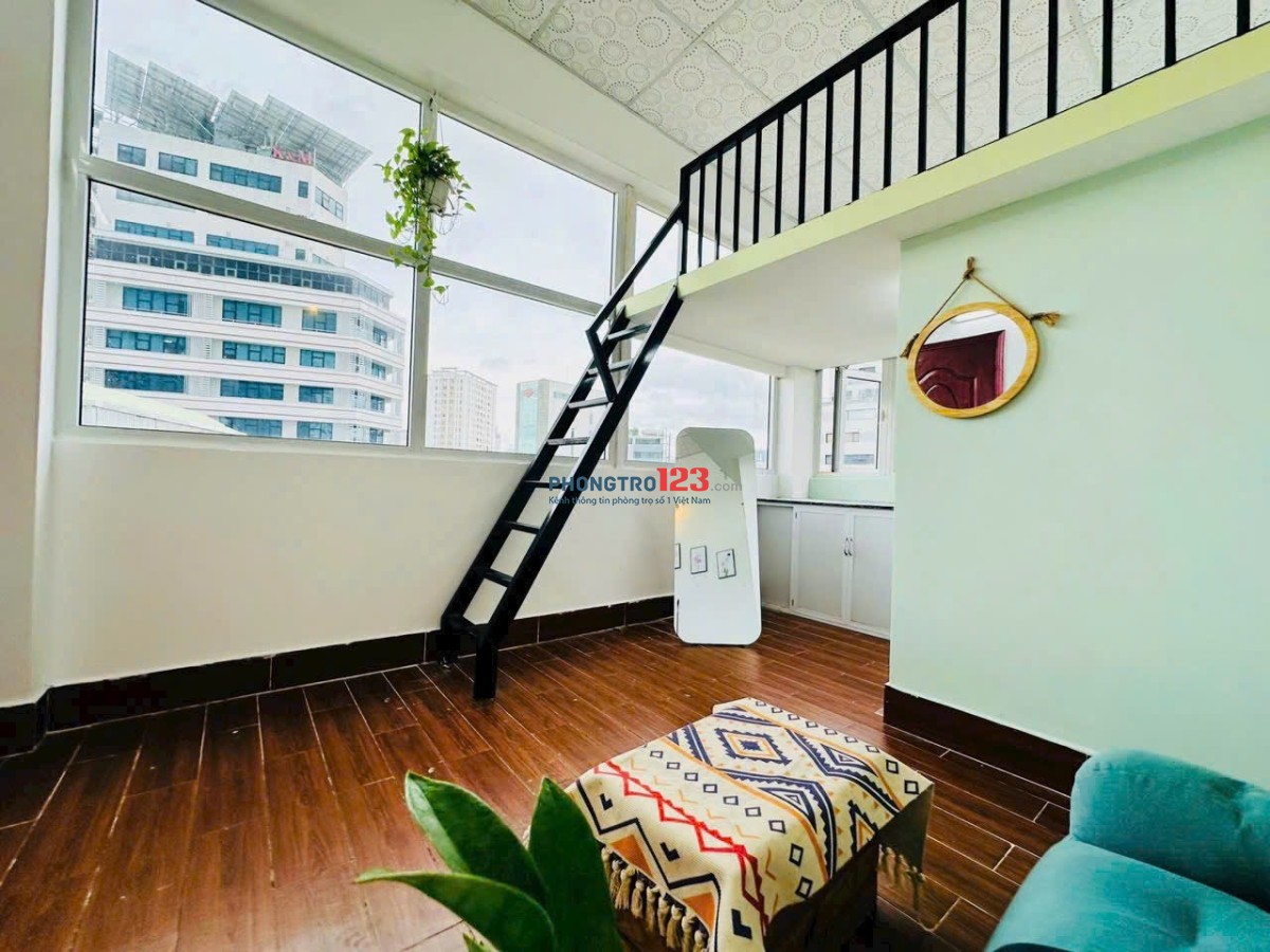 Cho thuê phòng gác, cửa sổ lớn, full nội thất ngay Ung Văn Khiêm, Bình Thạnh, gần đh Ngoại Thương