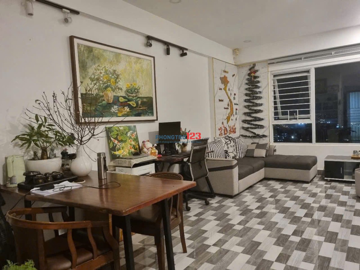 Chung cư Topaz Home, Phan Văn Hớn, Q12: 2p ngủ, full nội thất, 2wc, 7tr