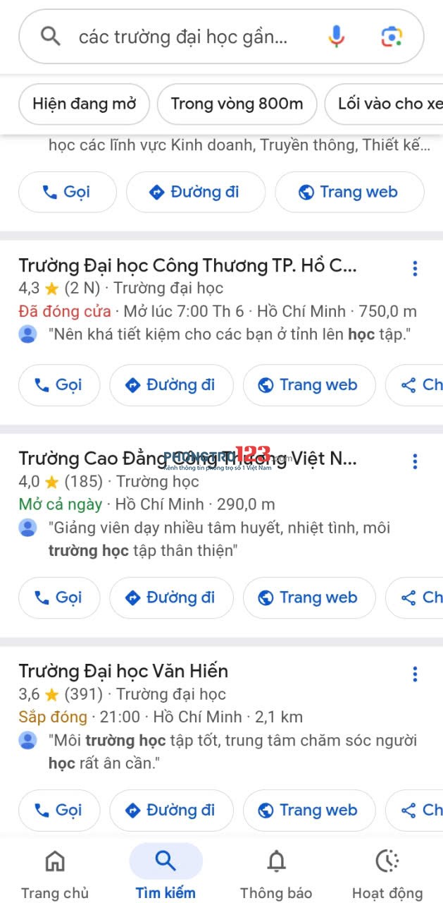 Kí túc xá cao cấp dành cho sinh viên gần các trường cao đẳng, ĐH bán kính 300m đến 2,7km