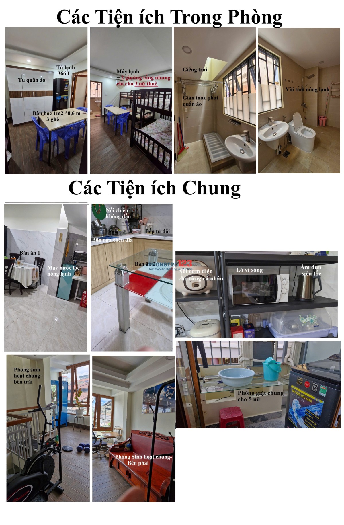 Phòng trọ ở khu Chợ Nhị Thiên Đường cho NỮ Sinh viên/NV Văn Phòng thuê. Nội Thất đầy đủ & tiện nghi.