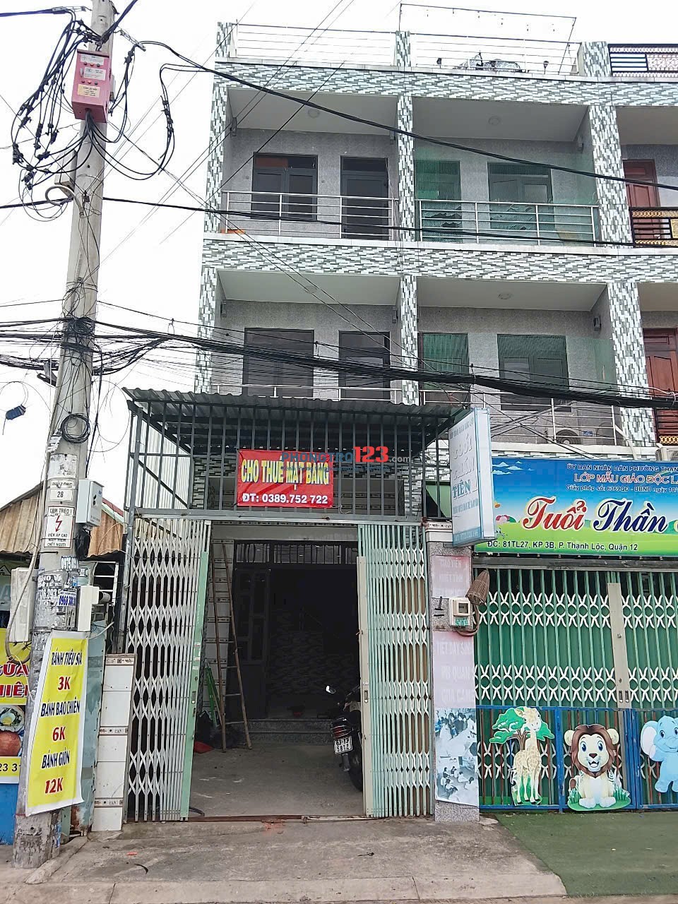 CHÍNH CHỦ CHO THUÊ NHÀ MẶT TIỀN THẠNH LỘC 27 – Q.12 Diện tích: 4 x 12m – có nhà vệ sinh riê