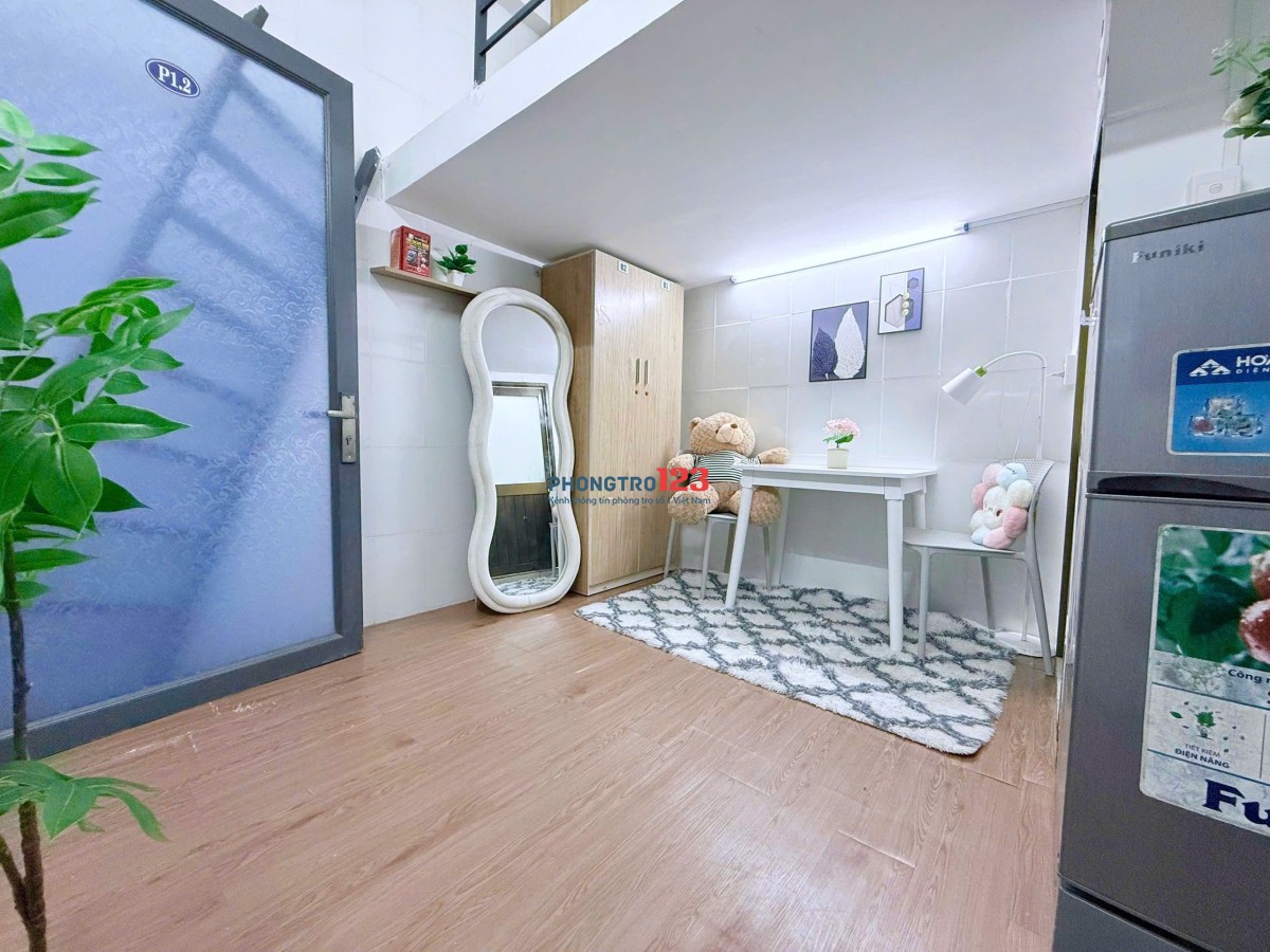 Cho Thuê Căn Hộ Có Gác 20m2 Full Nội Thất Cửa Sổ Thoáng – Khu ETown Tân Bình