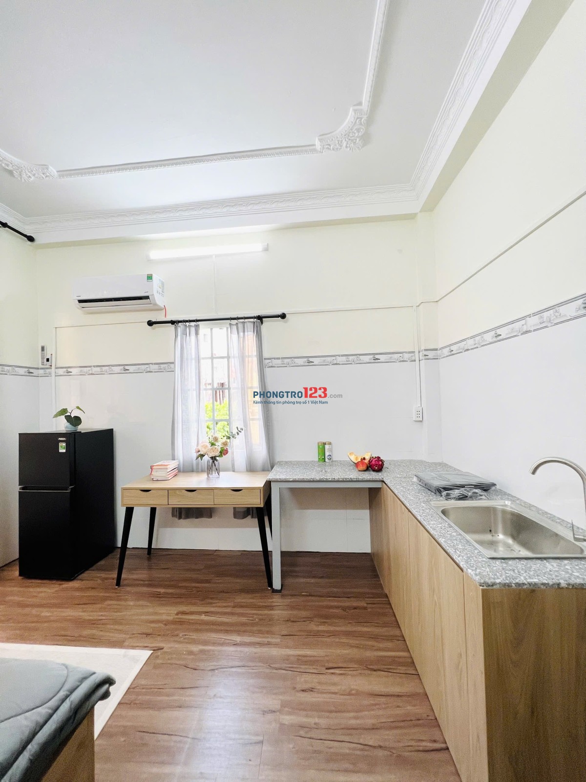 Cho thuê phòng trọ ở Lý Chính Thắng quận 3 nhà mới xây phòng chưa qua sử dụng hẻm thông ra Hoàng Sa