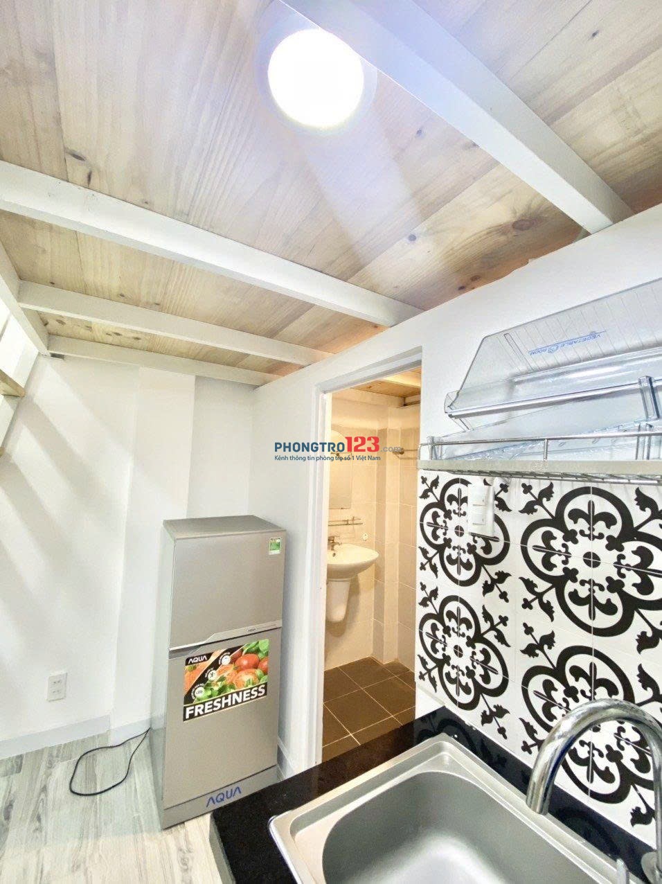 Phòng có gác, 25m2 Full NT, Chu Văn An gần Ngã Tư Hàng Xanh