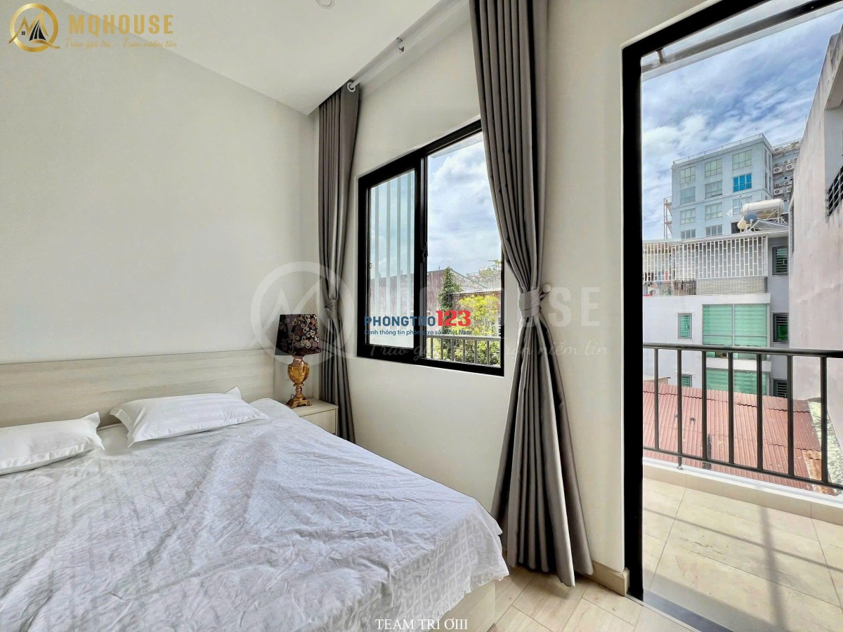 Căn hộ Quận 1, Full Nội Thất, Studio tách bếp, ban công, cửa sổ, Gần ISB, Chợ Tân Định